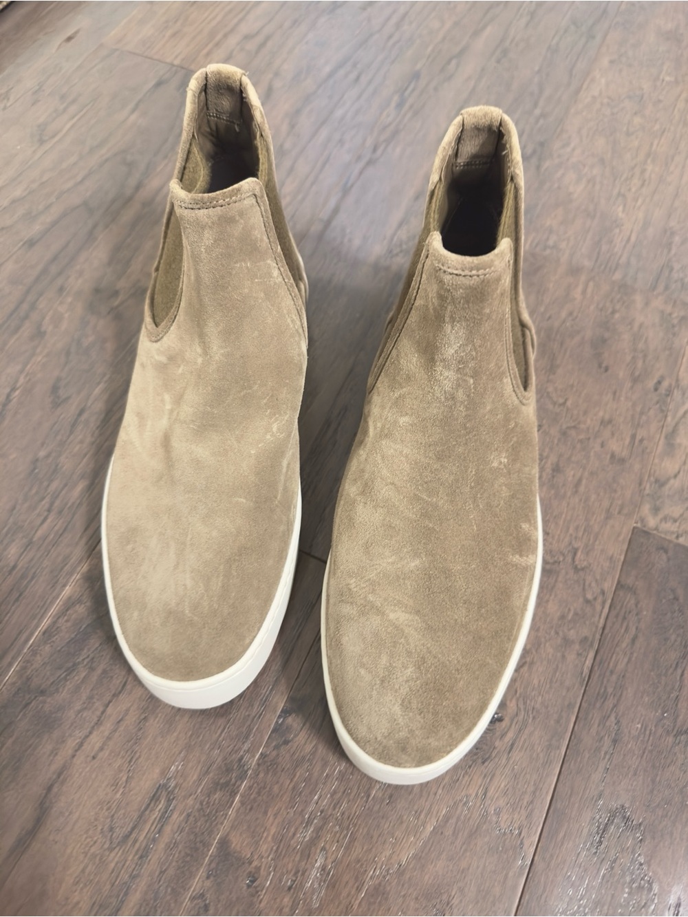 Vince Taupe Slip-On Wedge Booties water repellent - Picture 5 of 6